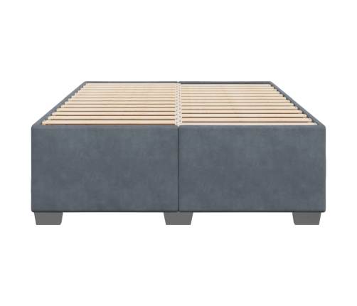 Estructura de cama sin colchón terciopelo gris oscuro 160x200cm