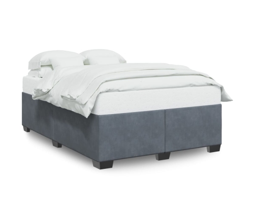 Estructura de cama sin colchón terciopelo gris oscuro 160x200cm