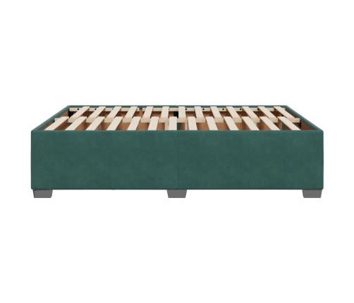 Estructura cama sin colchón terciopelo verde oscuro 160x200 cm
