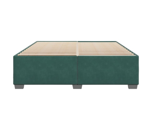 Estructura cama sin colchón terciopelo verde oscuro 180x200 cm