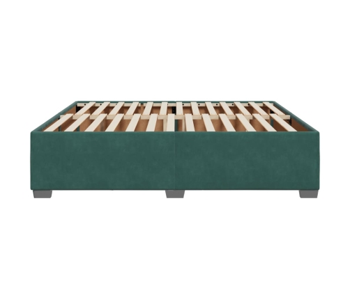 Estructura cama sin colchón terciopelo verde oscuro 180x200 cm