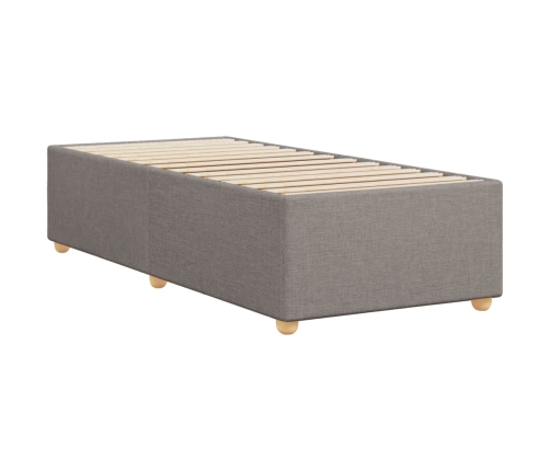 Estructura de cama sin colchón tela gris taupe 80x200 cm