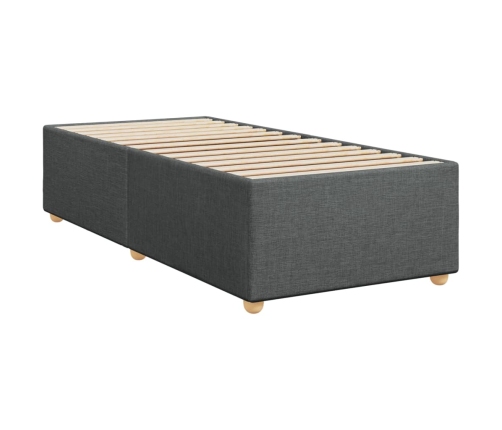 Estructura de cama sin colchón tela gris oscuro 90x190 cm