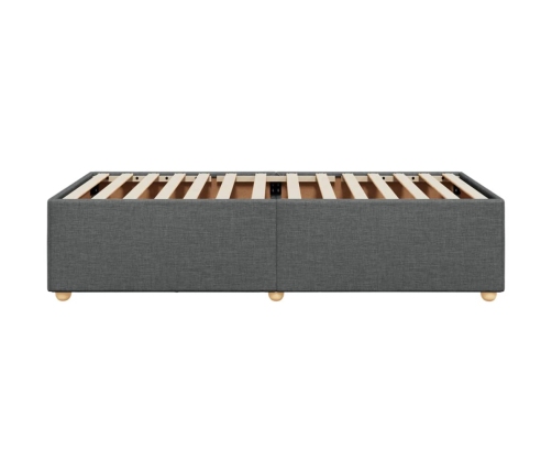 Estructura de cama sin colchón tela gris oscuro 90x190 cm