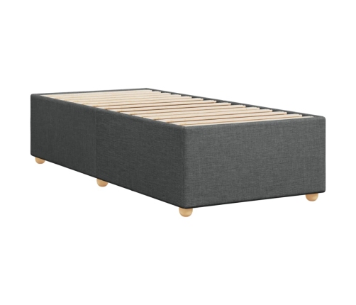 Estructura de cama sin colchón tela gris oscuro 90x190 cm