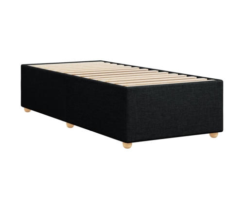 Estructura de cama sin colchón tela negro 90x190 cm