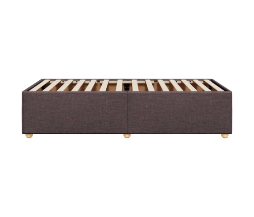 Estructura de cama sin colchón tela marrón oscuro 90x190 cm