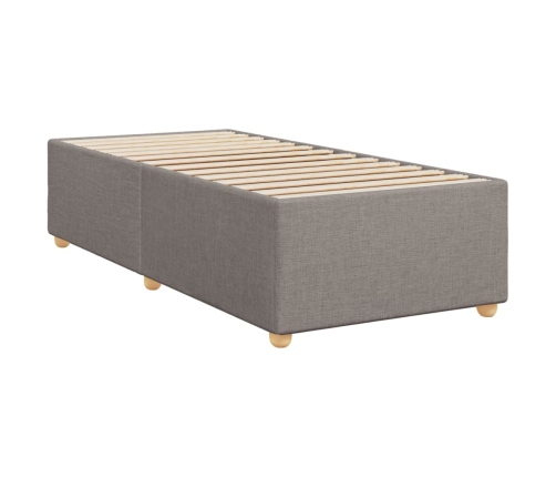 Estructura de cama sin colchón tela gris taupe 90x190 cm