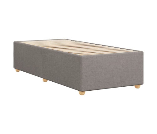 Estructura de cama sin colchón tela gris taupe 90x190 cm