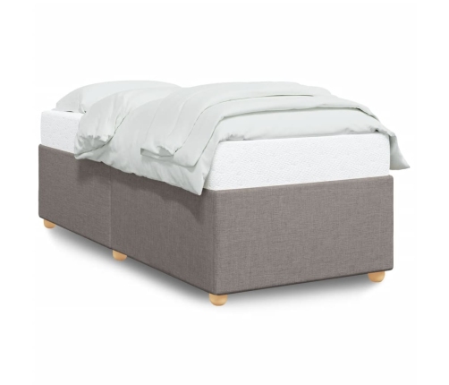 Estructura de cama sin colchón tela gris taupe 90x190 cm