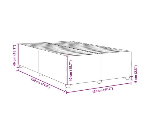 vidaXL Estructura de cama tela negro 120x190 cm