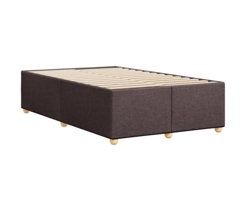 Estructura de cama sin colchón tela marrón oscuro 120x190 cm