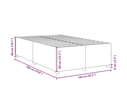 Estructura de cama sin colchón tela marrón oscuro 120x190 cm