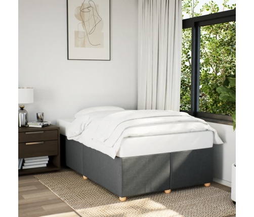 Estructura de cama sin colchón tela gris oscuro 120x200 cm