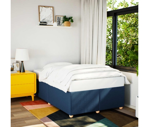 Estructura de cama sin colchón tela azul 120x200 cm