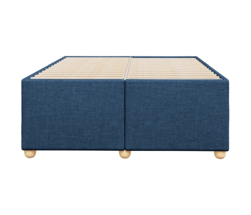 Estructura de cama sin colchón tela azul 120x200 cm