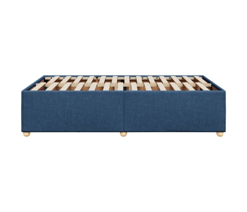 Estructura de cama sin colchón tela azul 120x200 cm