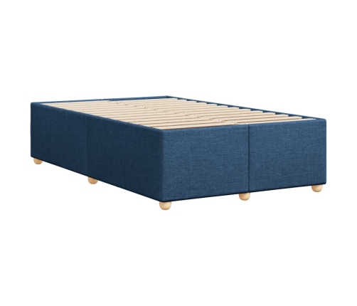 Estructura de cama sin colchón tela azul 120x200 cm