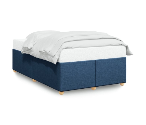 Estructura de cama sin colchón tela azul 120x200 cm