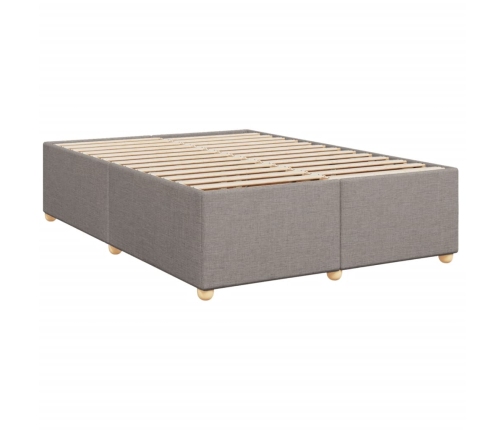 Cama sin colchón tela gris taupe 140x190 cm