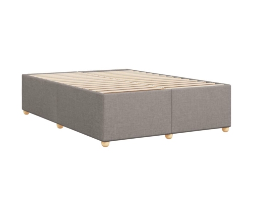 Cama sin colchón tela gris taupe 140x190 cm