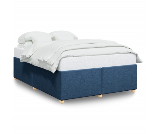 Cama sin colchón tela azul 140x190 cm