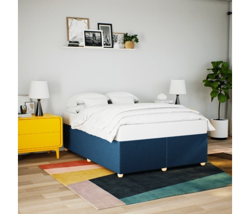 Cama sin colchón tela azul 140x190 cm