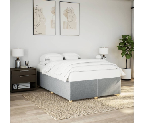 Cama sin colchón tela gris claro 160x200 cm
