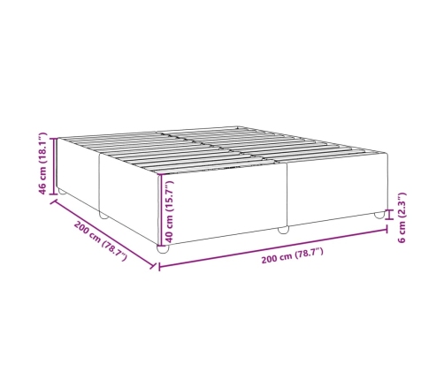 Cama sin colchón tela marrón oscuro 200x200 cm