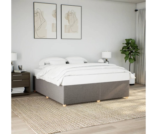 Cama sin colchón tela gris taupe 200x200 cm