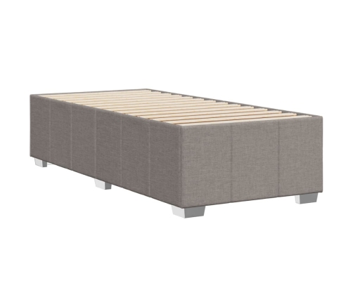 Estructura de cama sin colchón tela gris taupe 80x200 cm