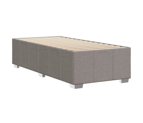 Estructura de cama sin colchón tela gris taupe 90x190 cm