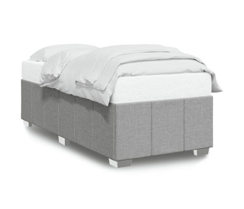 Estructura de cama sin colchón tela gris claro 90x200 cm
