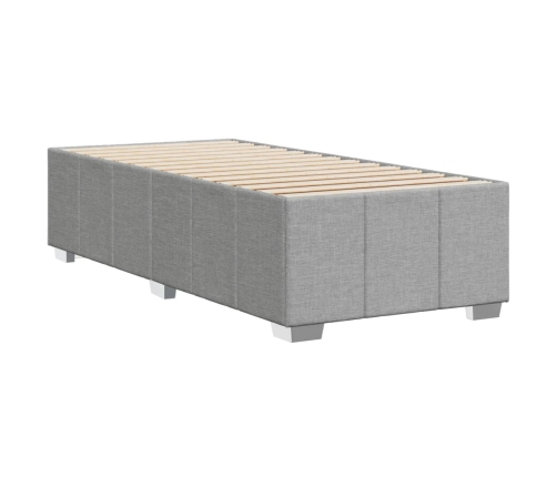 Estructura de cama sin colchón tela gris claro 90x200 cm