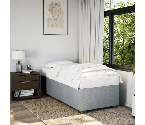 Estructura de cama sin colchón tela gris claro 90x200 cm