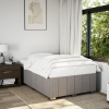 Estructura de cama sin colchón tela gris taupe 120x190 cm