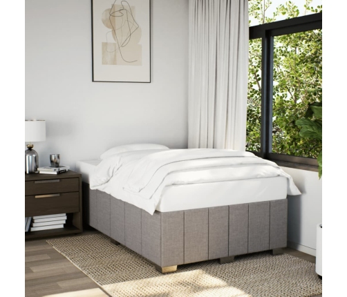 Estructura de cama sin colchón tela gris taupe 120x190 cm