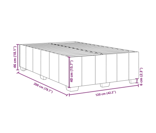 Estructura de cama sin colchón tela marrón oscuro 120x200 cm