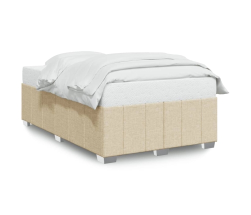 Estructura de cama sin colchón tela crema 120x200 cm