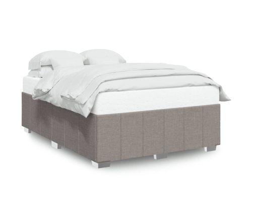 Cama sin colchón tela gris taupe 160x200 cm