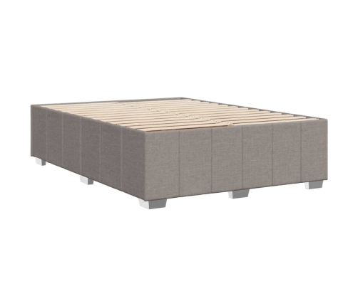 Cama sin colchón tela gris taupe 160x200 cm