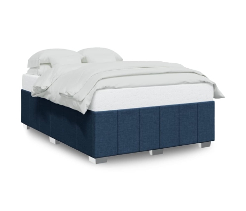 Cama sin colchón tela azul 160x200 cm