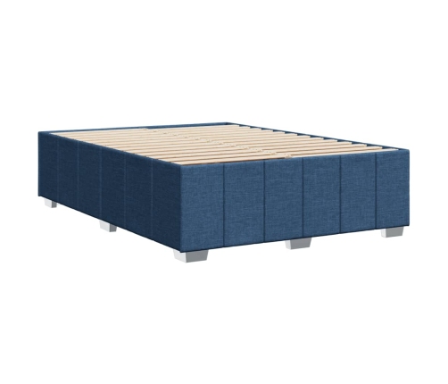 Cama sin colchón tela azul 160x200 cm