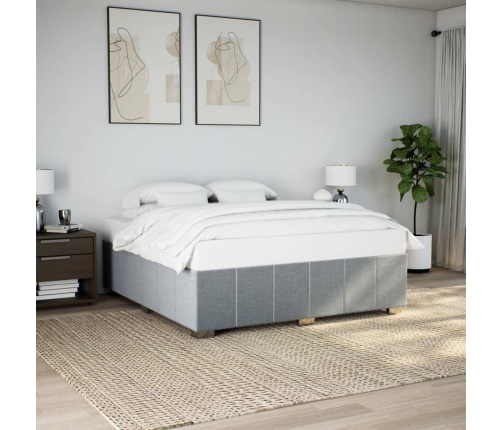 Cama sin colchón tela gris claro 180x200 cm