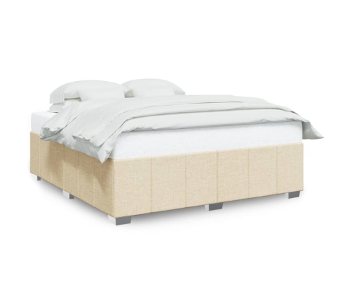 Cama sin colchón tela color crema 180x200 cm
