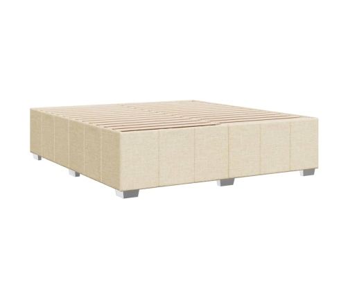 Cama sin colchón tela color crema 180x200 cm
