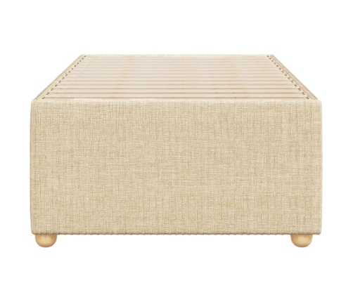 Estructura de cama sin colchón tela crema 80x200 cm