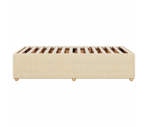 Estructura de cama sin colchón tela crema 80x200 cm