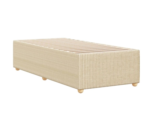Estructura de cama sin colchón tela crema 80x200 cm