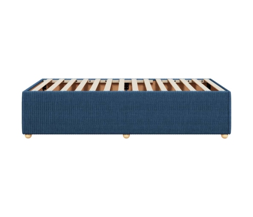 Estructura de cama sin colchón tela azul 80x200 cm
